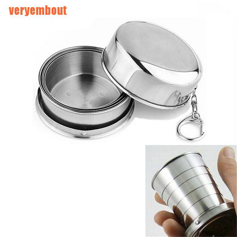 Cốc Mini Bằng Thép Không Gỉ Có Thể Gấp Gọn Tiện Dụng Mang Theo Du Lịch