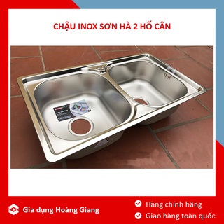 Chậu rửa chén bát Sơn Hà 2 hố cân giá rẻ S76S chính hãng