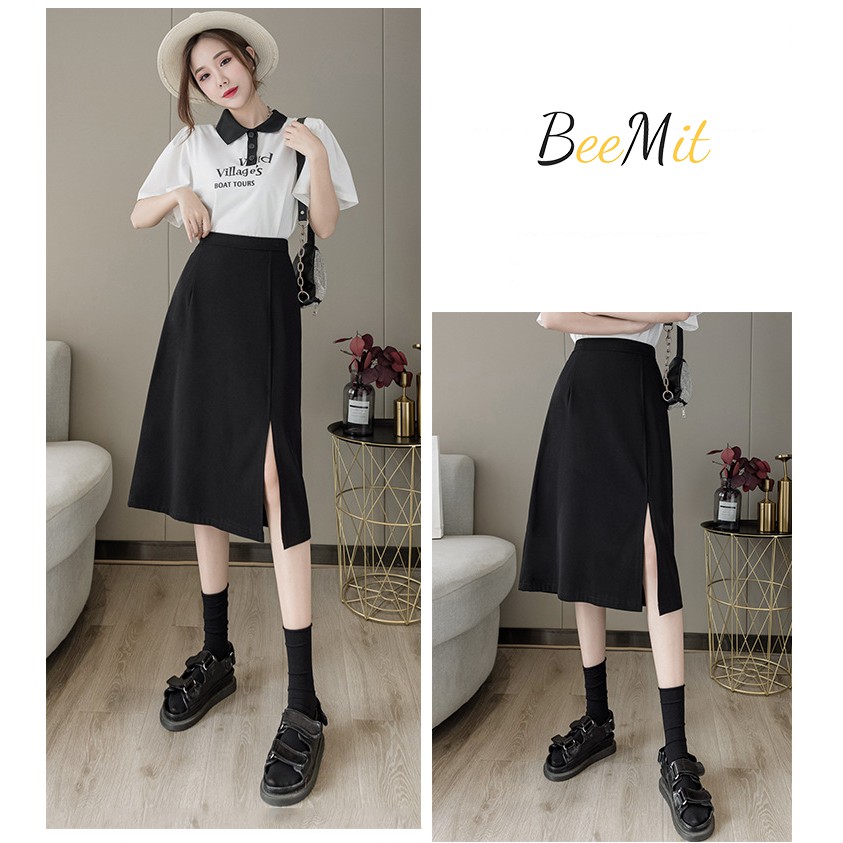 Chân Váy Dài Ulzzang Phong Cách Hàn Quốc, Chân Váy Chữ A Dài Xẻ Cạnh, chân váy dài xẻ cạnh | BigBuy360 - bigbuy360.vn