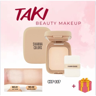 Phấn phủ nén kiềm dầu che phủ lỗ chân lông sivanna silky matte coverage hf117 hf 117