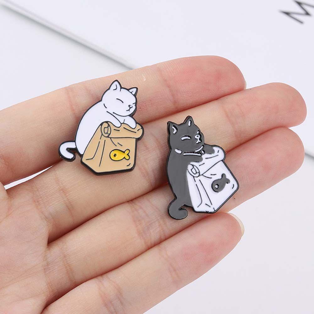 ELEGANT Ghim Cài Áo Hình Mèo Hoạt Hình Dễ Thương