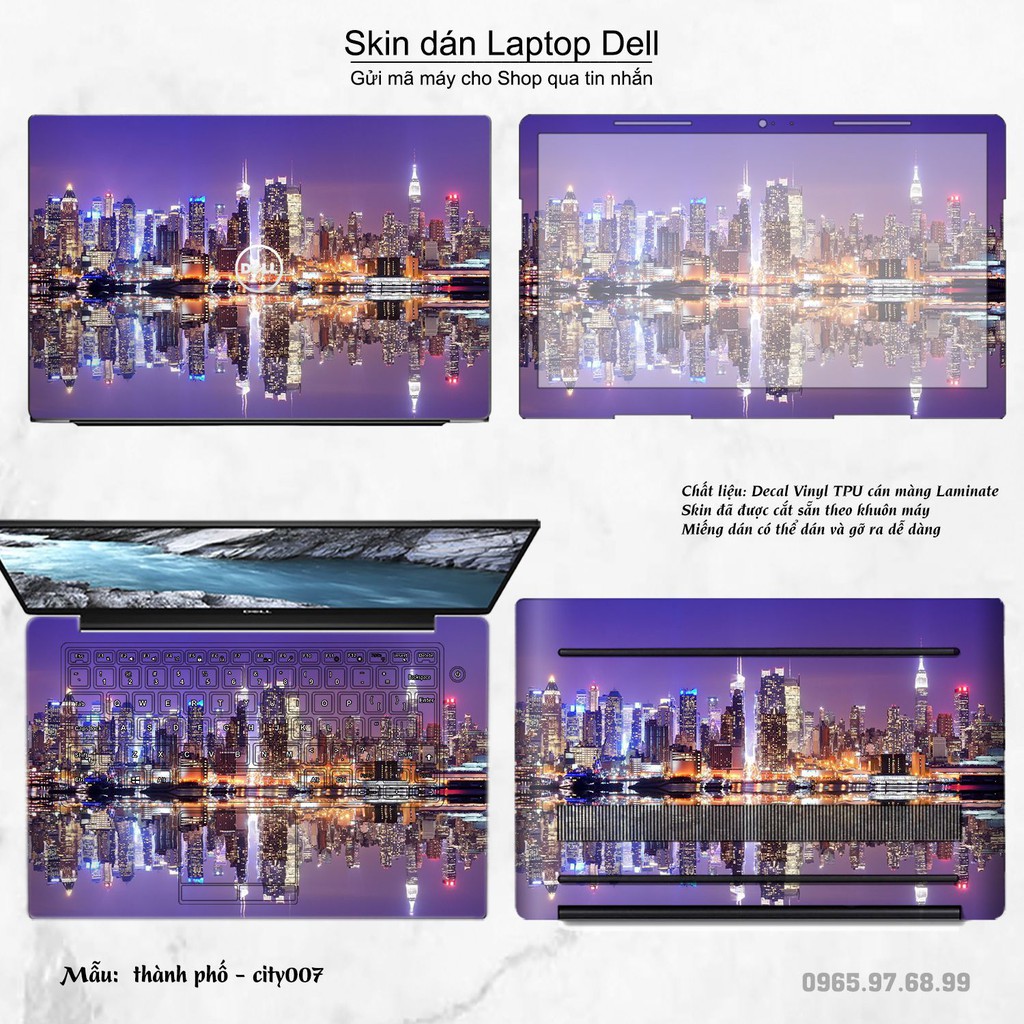 Skin dán Laptop Dell in hình thành phố nhiều mẫu 2 (inbox mã máy cho Shop)