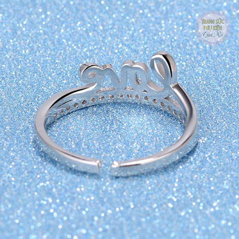 Nhẫn nữ thời trang chữ Love N24 bạc ý S925 nhỏ xinh