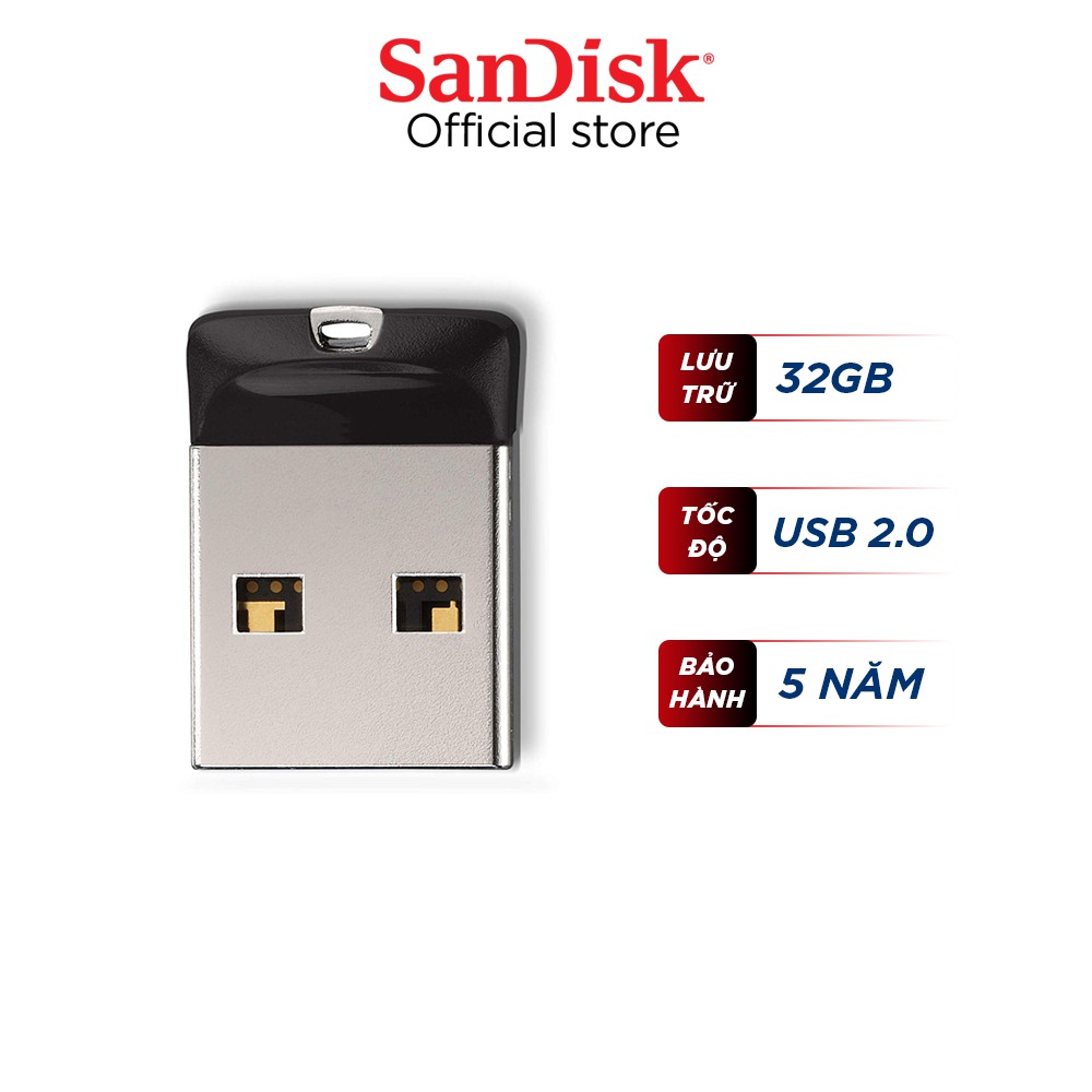 USB 2.0 SanDisk CZ33 32GB Cruzer Fit Flash Drive