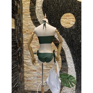Bikini xoắn ngực xanh rêu