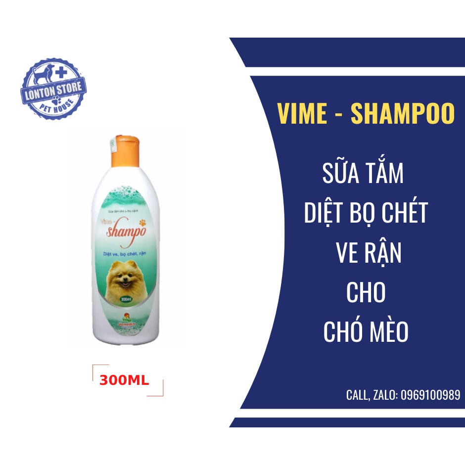 VEMEDIM Vime shampoo - Sữa Tắm Diệt Ve, Rận, Bọ Chét Vime Shampoo 300 ml - Lonton store