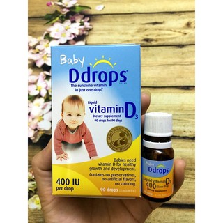Baby Drops vitamin D3 loại 90 giọt tốt nhất cho trẻ từ sơ sinh của Mỹ