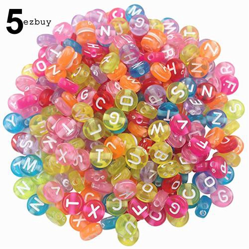 Bộ 100 hạt acrylic in chữ thích hợp làm trang sức thủ công thời trang