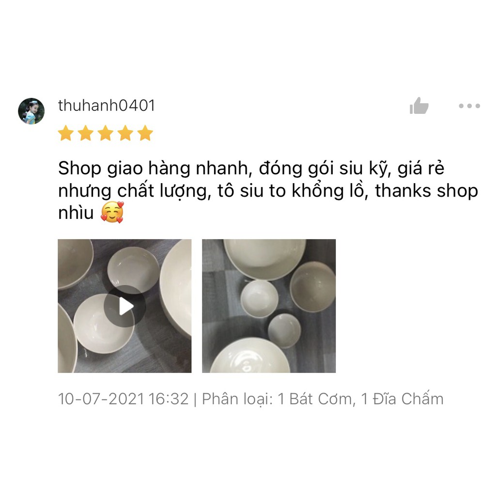 Tô canh khum kiểu Hàn sứ siêu nhẹ - sứ xương siêu nhẹ trắng trơn Minh Châu TH07