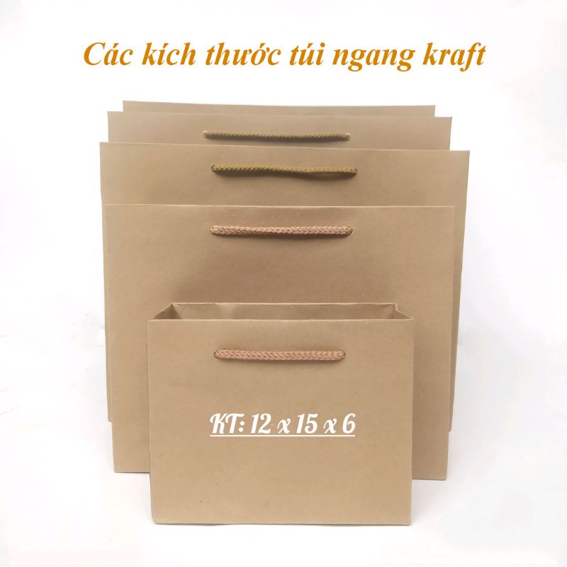 Túi giấy đựng quà [ FREESHIP ] túi giấy kraft số 6 Túi giấy đẹp kt; 15 x 20 x 7cm  KT ngang + đứng