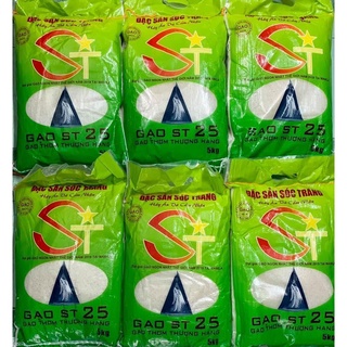 Gạo Thơm ST25 Túi 5Kg - Giao hàng miễn phí - Đạt Giải Gạo Ngon Nhất Thế Giới Năm 2019 tại Manila - Đặc Sản Sóc Trăng