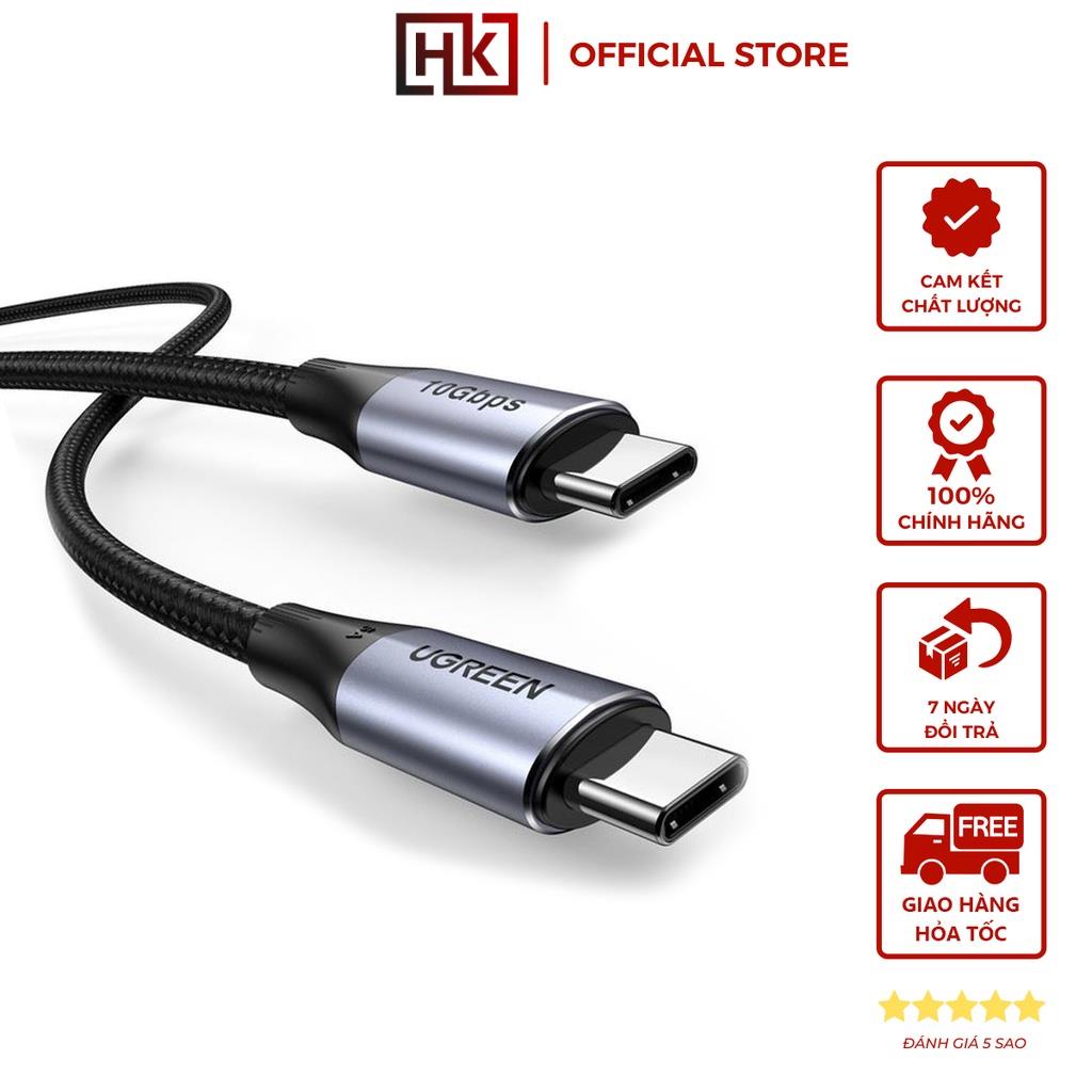 Cáp sạc nhanh USB Type C PD hỗ trợ 100W UGREEN US316 US334 dài 1m 2m - Tương thích Macbook / iPad Pro / Laptop