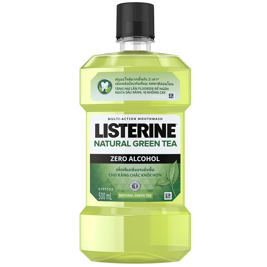 Nước súc miệng ngừa sâu răng Listerine natural greentea trà xanh 750ml