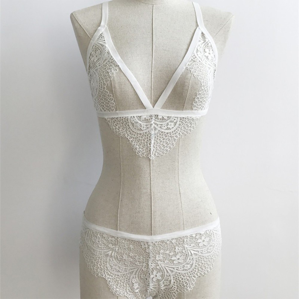 Set Áo Lót Nâng Ngực &amp; Quần Lót Nữ Họa Tiết Ren Thoải Mái Size S-XL