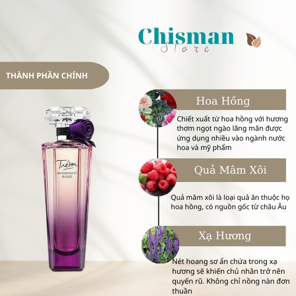 Nước Hoa Nữ Lancome TreSor MidNight Tím 75ml Mùi hương Ngọt ngào quyến rũ- Chisman