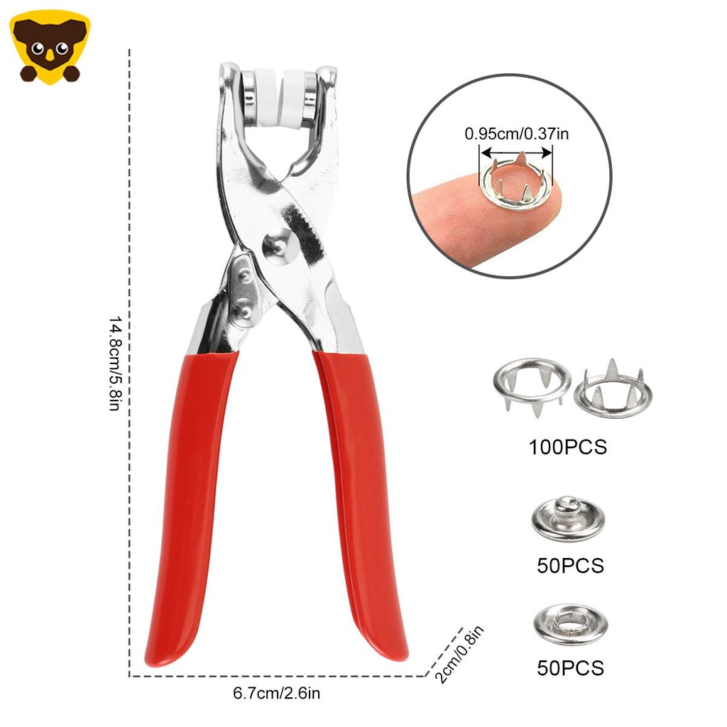 Bộ 50 Đinh Tán 9.5mm Kèm Kìm Bấm Nút Kim Loại Shopcyc1288