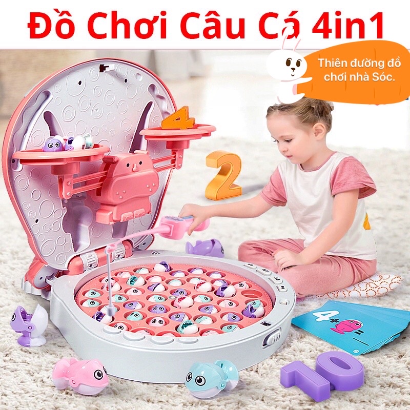 Đồ chơi câu cá có cân toán học( 45 con cá , 2 cần câu, 12 thẻ học, số 1-10,sạc..)