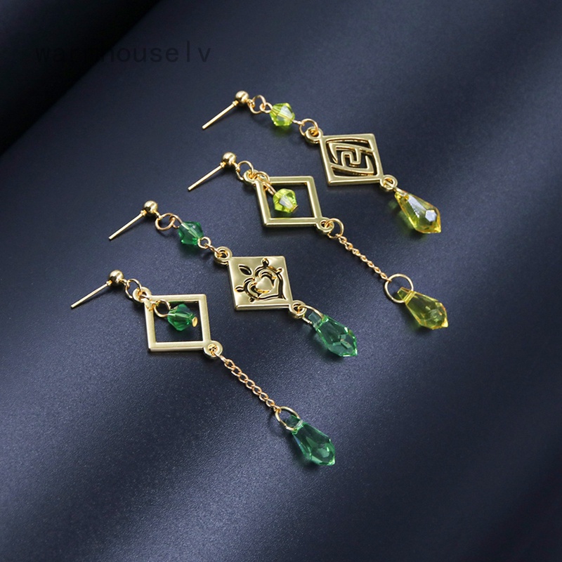 Bông Tai 7 Mặt Hóa Trang Nhân Vật Anime Genshin Impact Vision Keqing Xiao Zhongli Làm Quà Tặng Cho Nữ