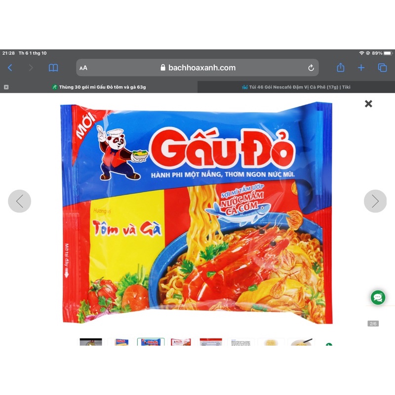 Mì GẤU ĐỎ thùng 30 gói