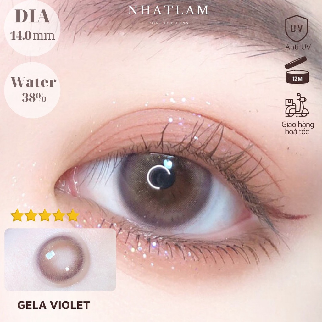 LENS- KÍNH ÁP TRÒNG có độ cận từ 0-6 | LENS TÍM VÂN NHŨ LONG LANH MẮT ƯỚT