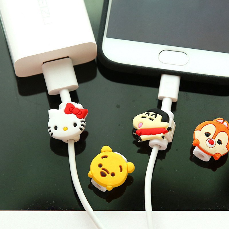 Nút Bảo Vệ Đầu Cáp Sạc tai nghe điện thoại 1k Hình Thú