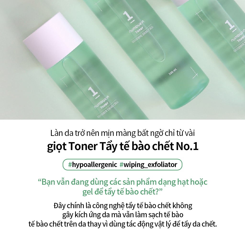 Toner NUMBUZIN No.1 tẩy tế bào chết hiệu quả 200ml