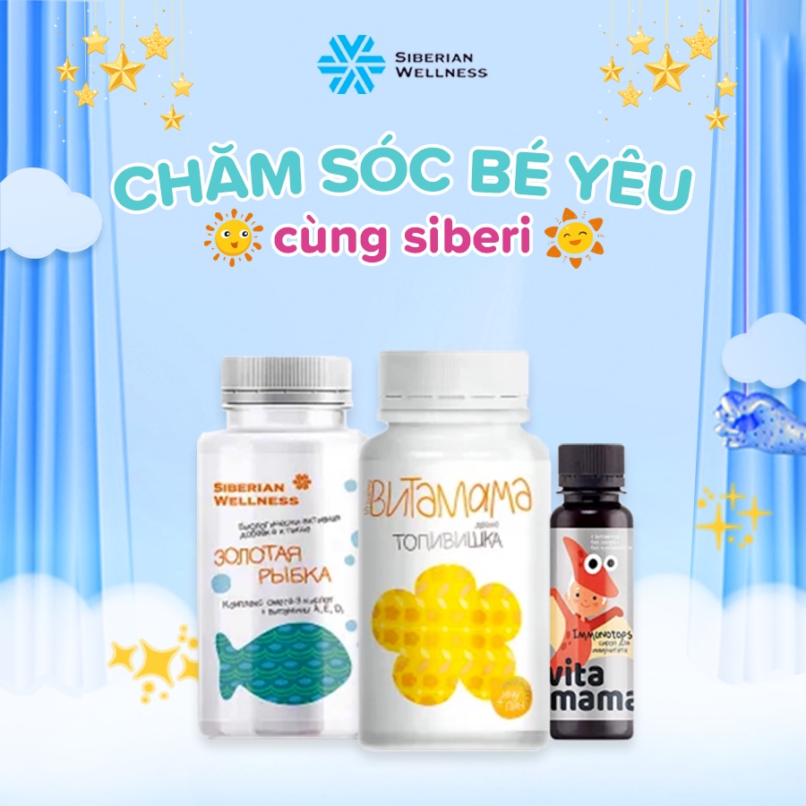 Siro tăng sức đề kháng cho bé Vitamama. Immunotops Syrup - Siberian Wellness - 95ml