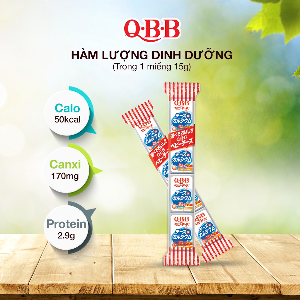 Phô Mai QBB Baby Cheese Cho Bé Từ 18 Tháng Tuổi Trở Lên Vị Truyền Thống Thanh 60g 4 Miếng 4903308005615