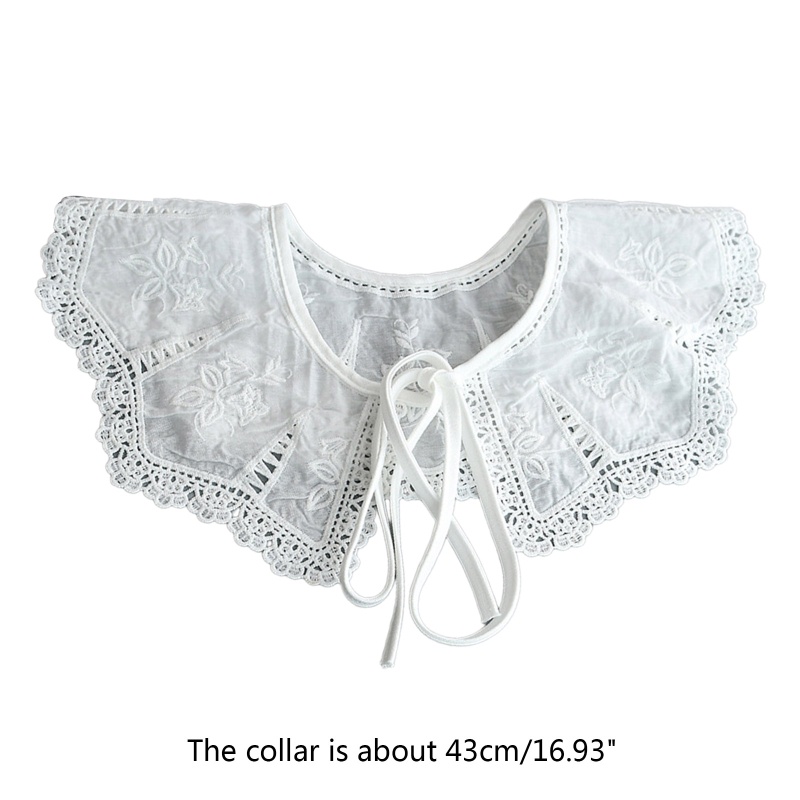 Khăn Choàng Cổ Búp Bê Vải Ren Thêu Họa Tiết Lá Rỗng Kiểu Lolita Cho Nữ