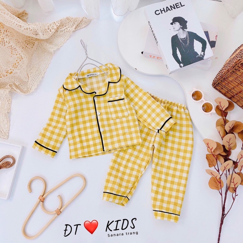 Bộ pizama dài tay thu đông đáng yêu cho bé, bộ đồ ngủ bé trai bé gái
