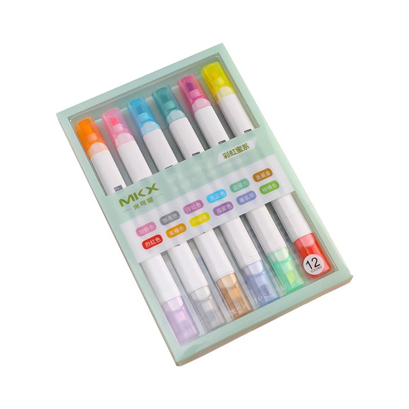 Hộp bút dạ tiện dụng có 2 đầu 12 màu - UniLabel