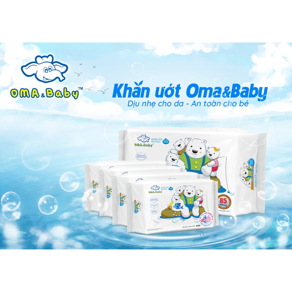 [Q.7] KHĂN ƯỚT KHÔNG MÙI DÀNH CHO BÉ OMA &amp; BABY