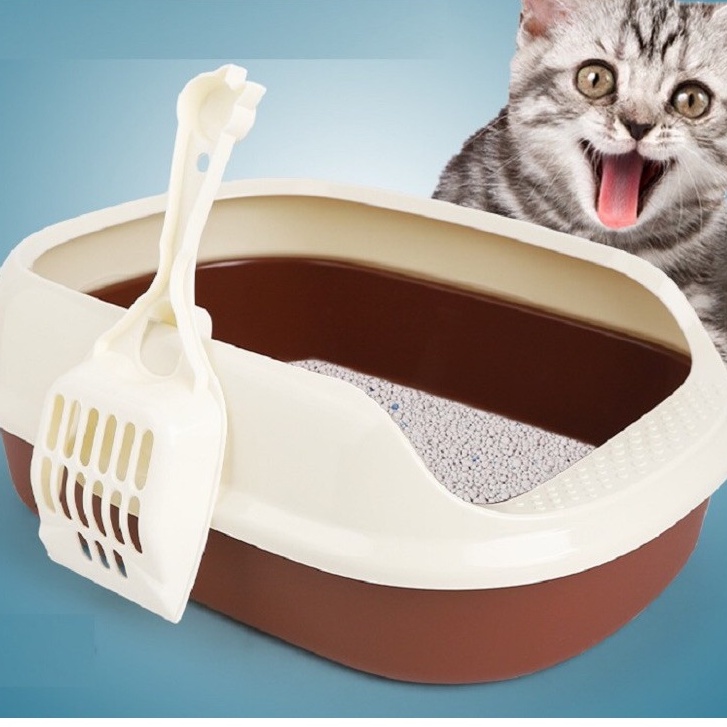 khay đi vệ sinh cho chó mèo chống lật kèm xẻng