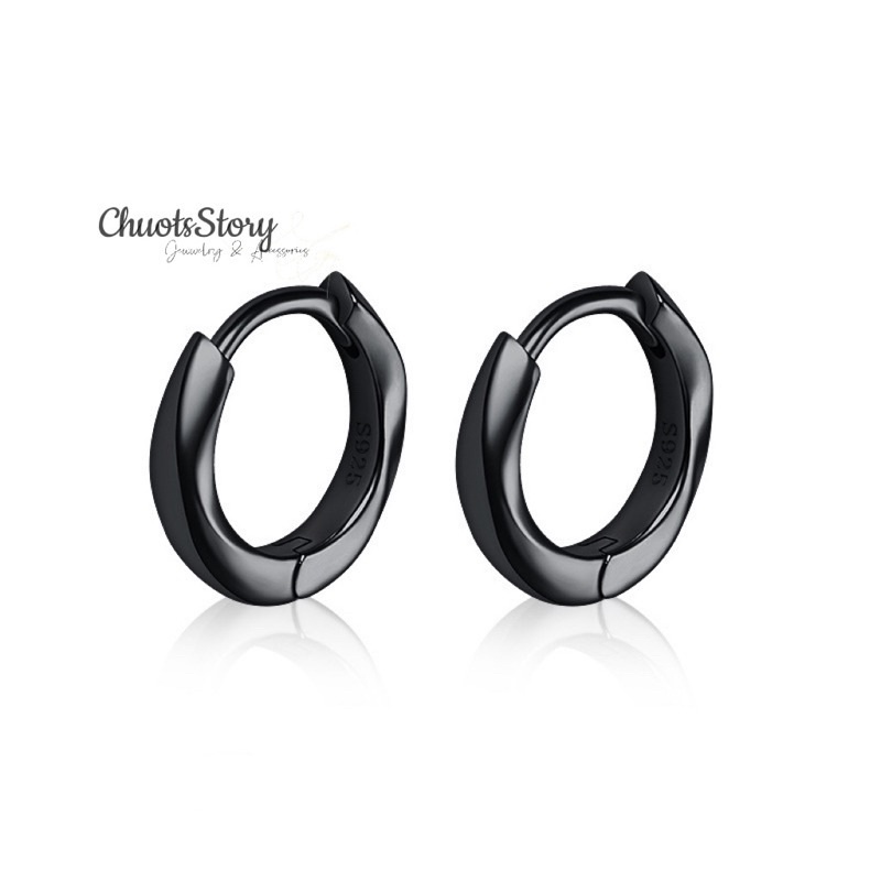 Khuyên tai nam nữ trơn xoắn cá tính, bông tai titan thời trang unisex - KTU0011- ChuotsStory