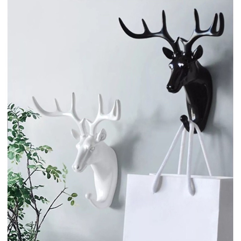 Móc trỏ đồ, vật dụng cá nhân hình đầu hươu dán tường siêu chắc