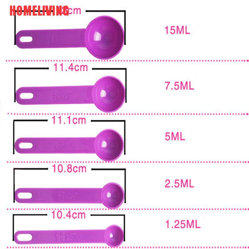 Set 5 Muỗng Đo Lường Bằng Nhựa Tiện Dụng Khi Làm Bánh