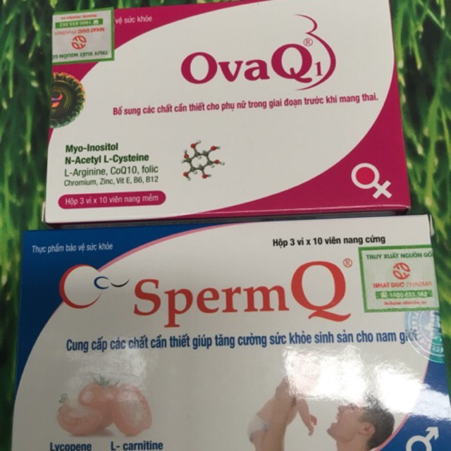 Combo ovaq 1 và spermq loại 30 viên