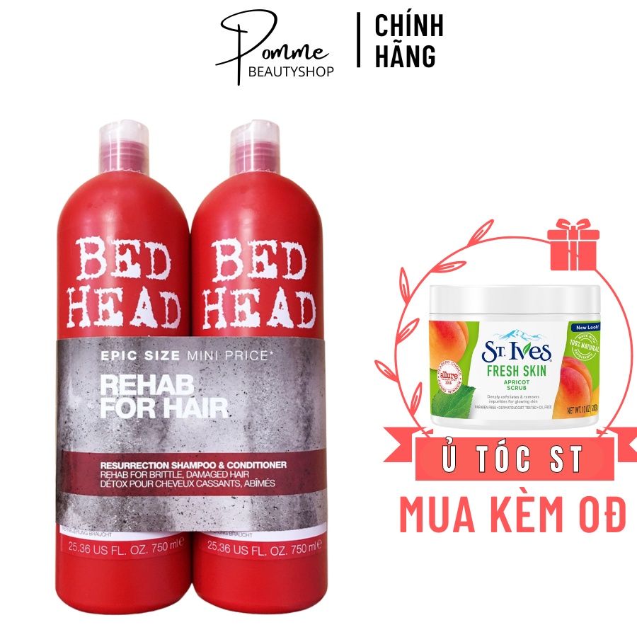 Combo Gội Xả TIGI BED HEAD 750ml (tặng kèm ủ ST.IVES)