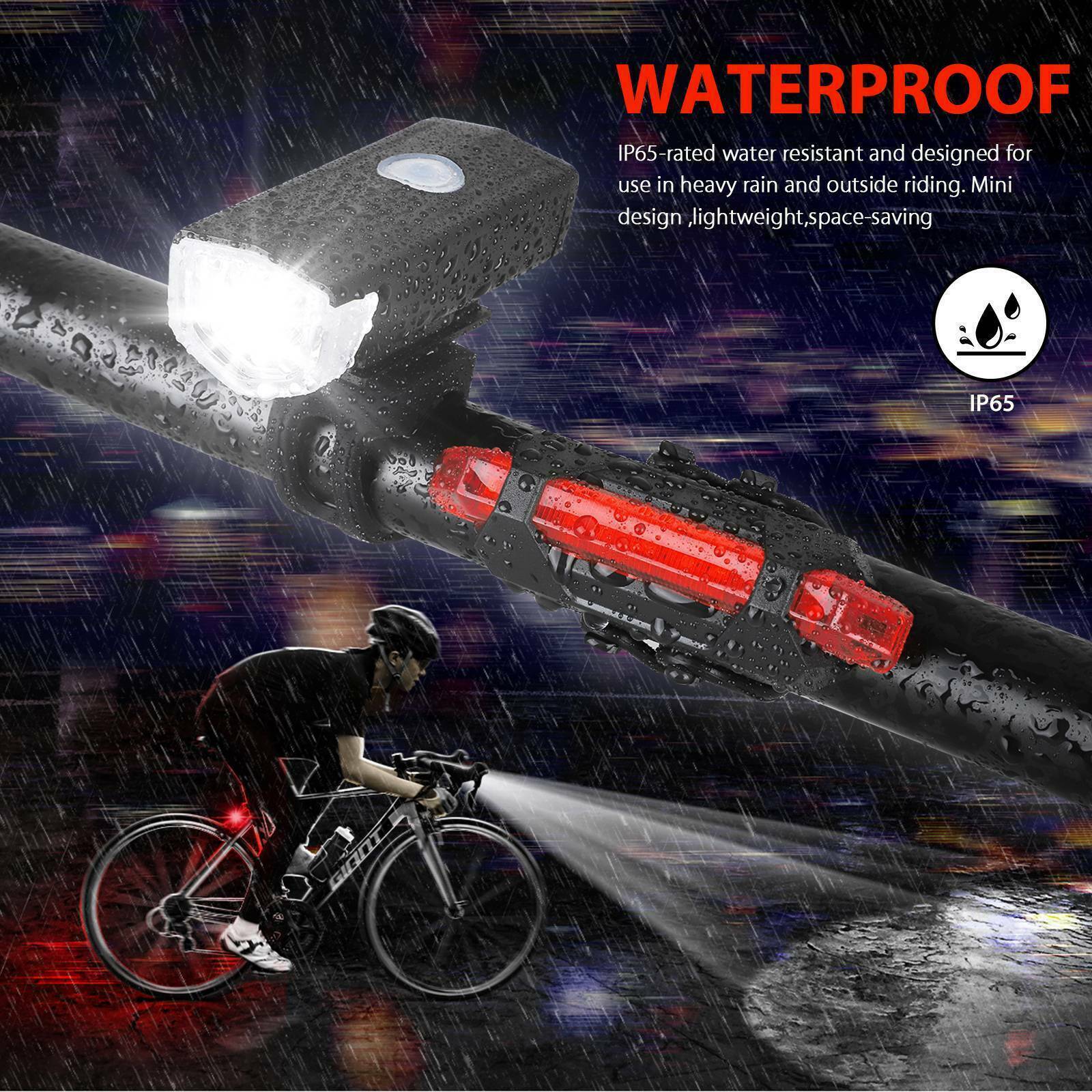 USB  Rechargeable Bike Bicycle Light /  Mountain Cycle Front Back Headlight Lamp Flashlight Bicycle Accessories