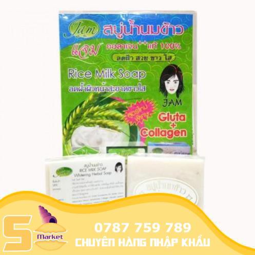 Lốc 12 cục Xà phòng cám gạo thái lan Jam Rice Milk Soap | BigBuy360 - bigbuy360.vn