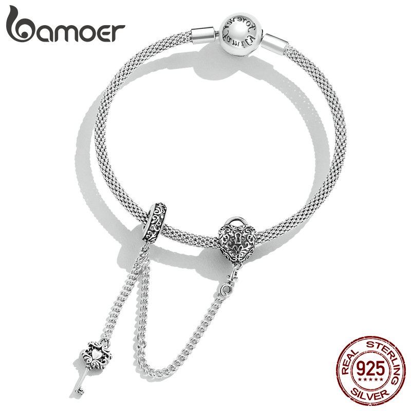 Mặt vòng cổ / vòng tay BAMOER bằng bạc 925 DIY thời trang cá tính