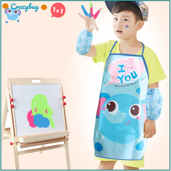 Bộ tạp dề nấu ăn cho trẻ em kèm găng tay áo