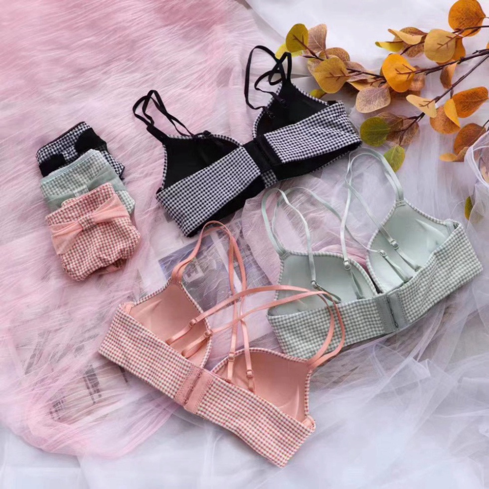Áo Lót Không Gọng 🎀FREESHIP🎀 Áo Ngực Nữ Sọc Caro Mút Mỏng Nâng Ngực 113 S1AONGUC08 S7 238