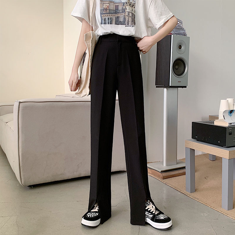 Quần Dài Nữ Lưng Cao Ống Rộng Xẻ Tà Thời Trang