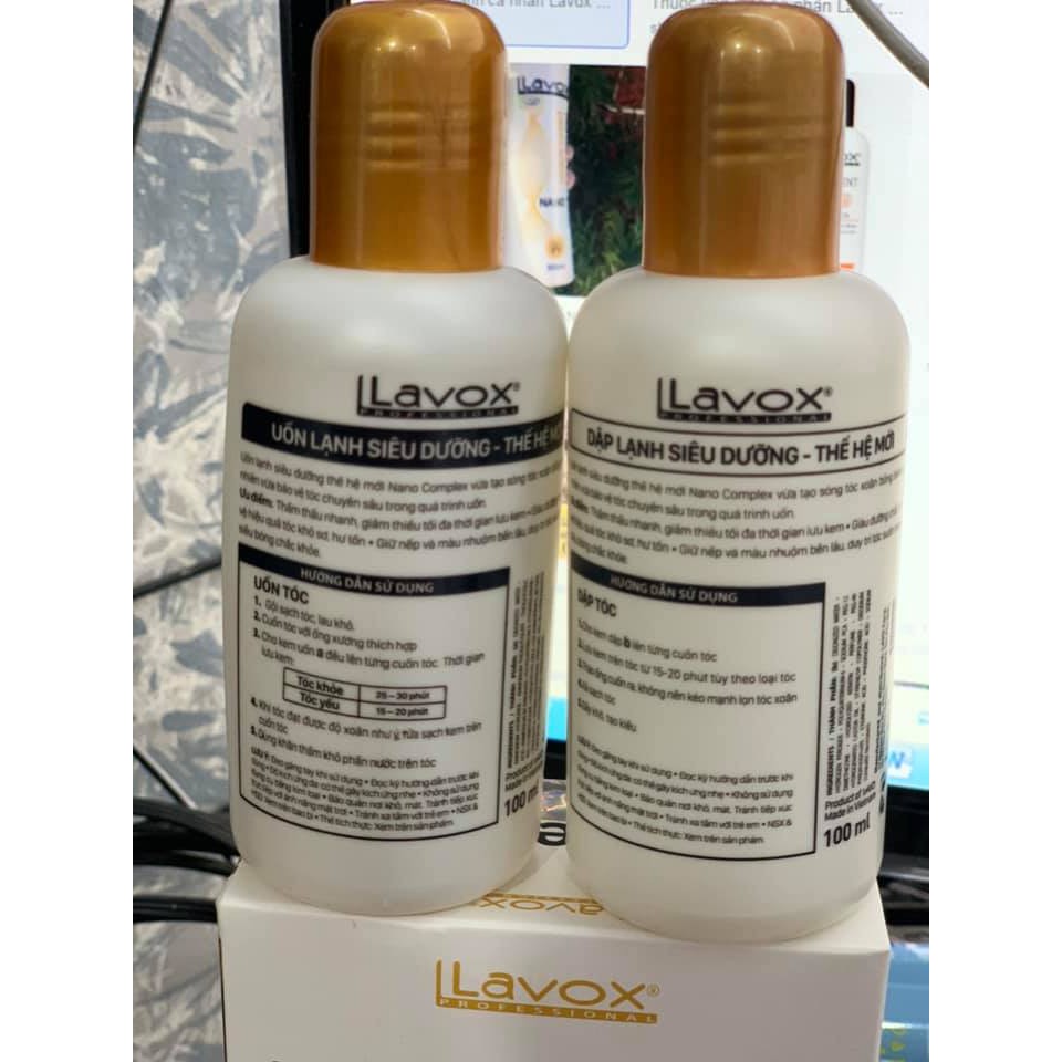 Thuốc uốn lạnh CHÍNH HÃNG Lavox nano 100ml, dùng cá nhân, cặp 2 chai (ab)uốn lạnh siêu dưỡng tặng giấy uốn + xương uốn