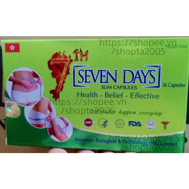 Sevenday hộp 36 viên liệu pháp giảm cân an toàn hiệu quả từ thảo dược