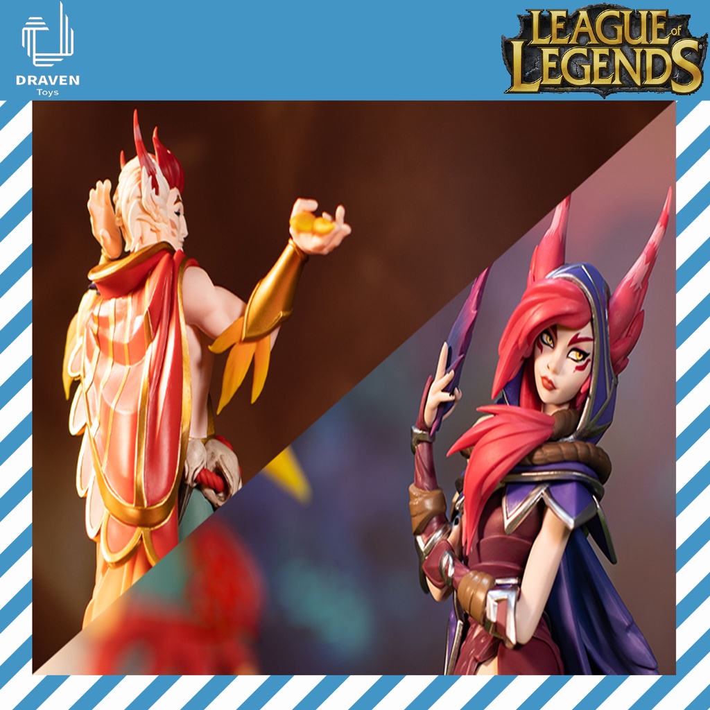 Mô hình cặp đôi hoàn hảo Rakan và Xayah Unlocked Statue - Chính hãng Riot Games - Liên Minh Huyền Thoại