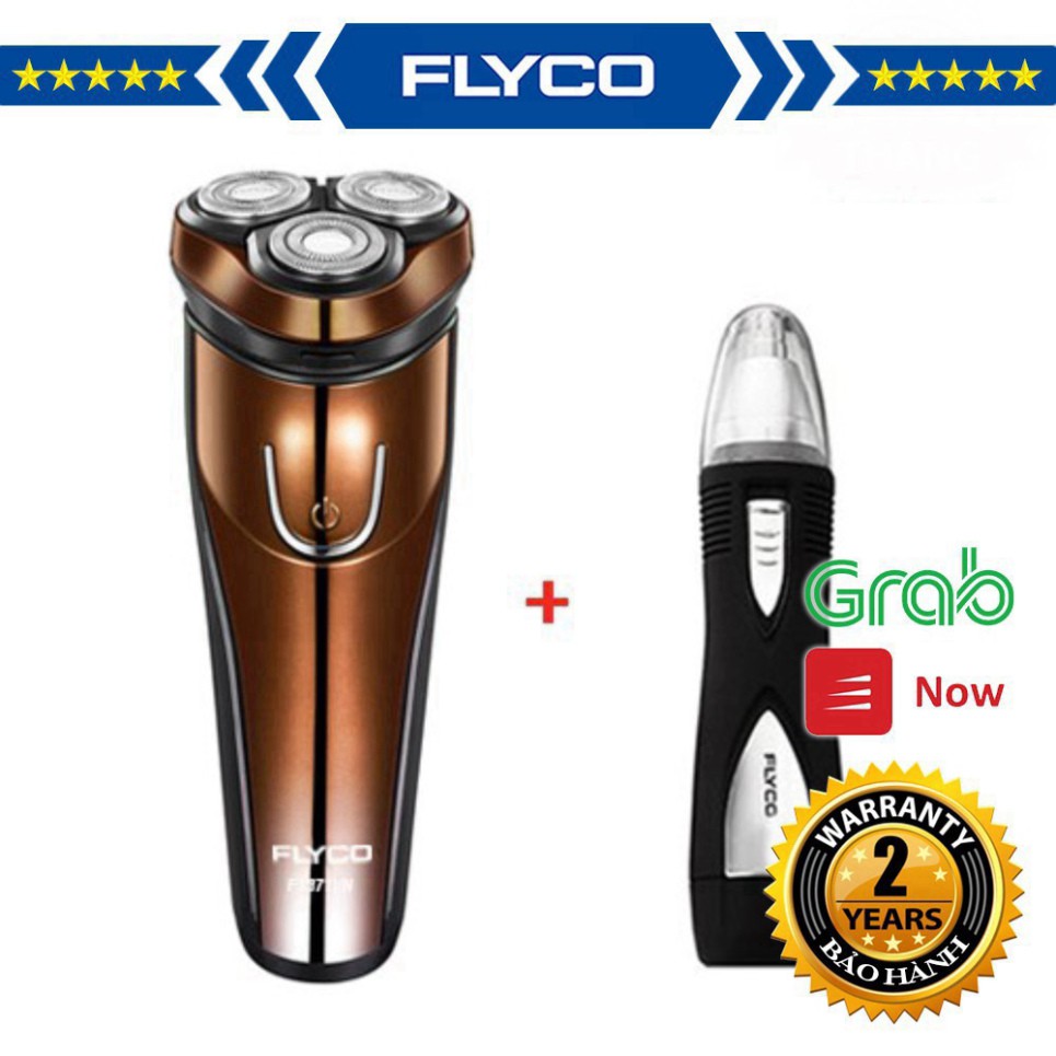 [Combo] Máy Cạo Râu Flyco 3 Lưỡi Kép Kháng Nước FS371VN & Máy Tỉa Lông Mũi FS7805VN  AK FM