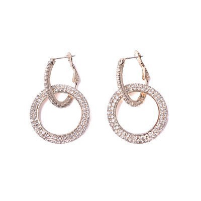 Khuyên tai hợp kim dạng tròn có phối đá đầy cá tính