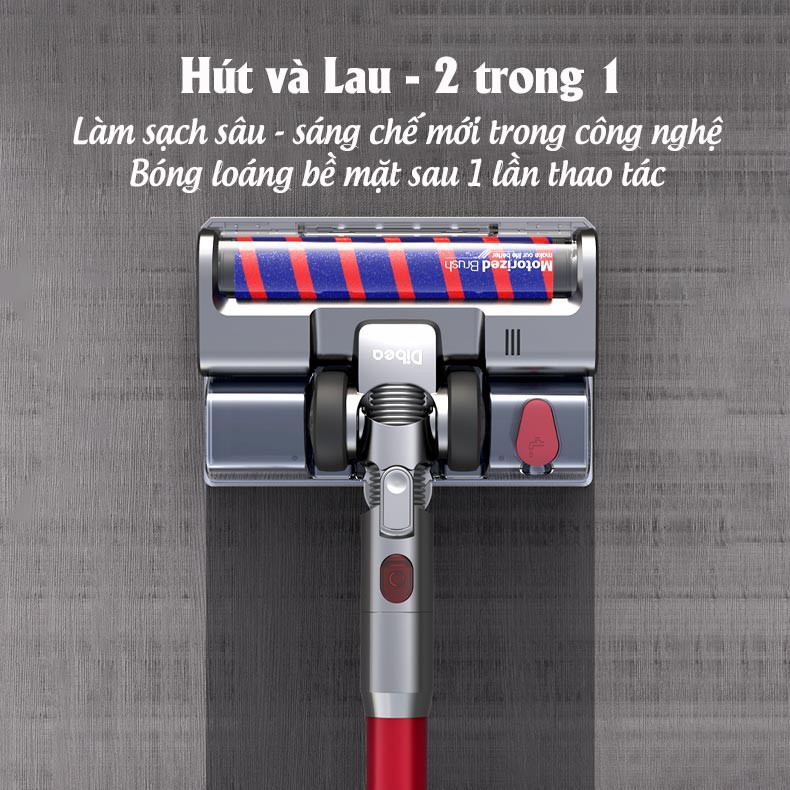 Máy hút bụi cầm tay không dây Dibea F20 Max siêu mạnh mẽ, hút và lau, tia uv-c diệt khuẩn, hàng chính hãng